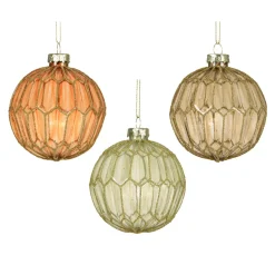 KAEMINGK Palline Di Natale-Set di 12 palline di Natale in vetro (D80 mm) Chic con glitter oro