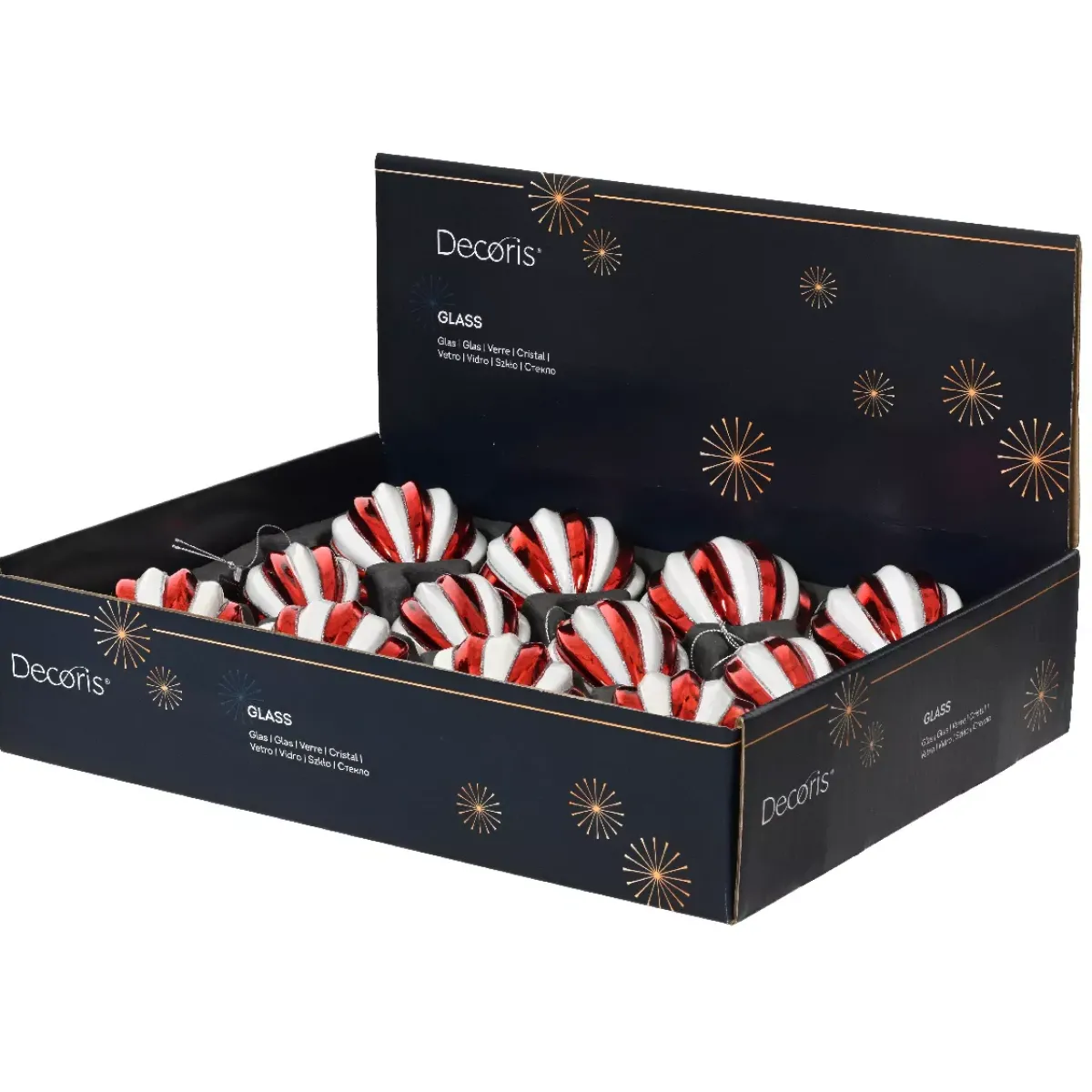 KAEMINGK Palline Di Natale-Set di 12 palline di Natale in vetro (D80 mm) Christmas glam e Bianco