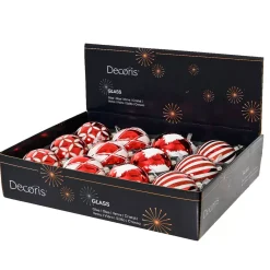 KAEMINGK Palline Di Natale-Set di 12 palline di Natale in vetro (D80 mm) Circo incantato e Bianco