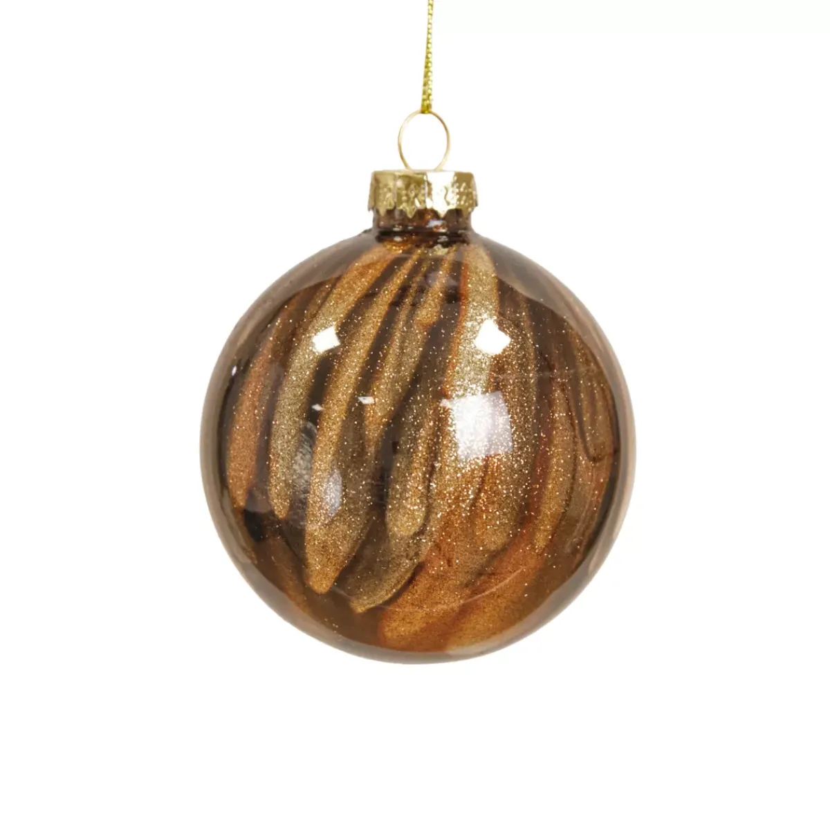 KOOPMAN Palline Di Natale-Set di 12 palline di Natale in vetro (D80 mm) New York scintillante