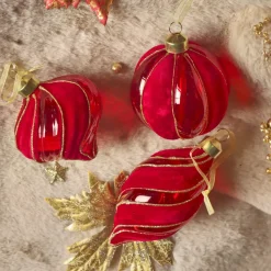KAEMINGK Palline Di Natale-Set di 12 palline di Natale in vetro (D80 mm) Velluto chic