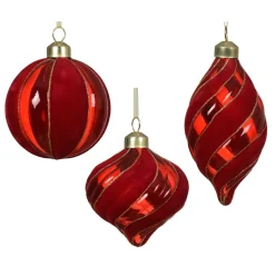 KAEMINGK Palline Di Natale-Set di 12 palline di Natale in vetro (D80 mm) Velluto chic