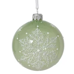 KAEMINGK Palline Di Natale-Set di 6 palline di Natale in vetro (D80 mm) Fiocco di neve fatato