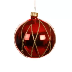 KAEMINGK Palline Di Natale-Set di 6 palline di Natale in vetro (D80 mm) Prestige con glitter oro
