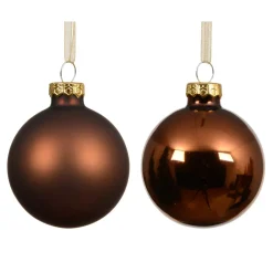 KAEMINGK Palline Di Natale-Set di 4 Palline di Natale in vetro (D100 mm) Boreale Marrone