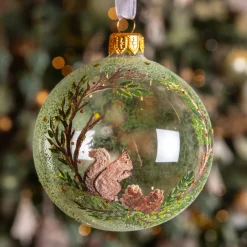 KAEMINGK Palline Di Natale-Set di 6 palline di Natale in vetro (D80 mm) Scoiattolo selvaggio
