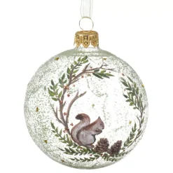 KAEMINGK Palline Di Natale-Set di 6 palline di Natale in vetro (D80 mm) Scoiattolo selvaggio