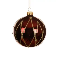 KAEMINGK Palline Di Natale-Set di 6 palline di Natale in vetro (D80 mm) Prestige con glitter oro