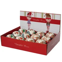 KAEMINGK Palline Di Natale-Set di 12 palline di Natale in vetro (D80 mm) Elfi e renne