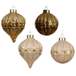 KAEMINGK Palline Di Natale-Set di 12 palline di Natale in vetro (D80 mm) Perla di Venezia e perla