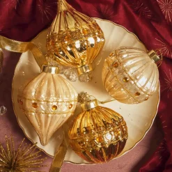 KAEMINGK Palline Di Natale-Set di 12 palline di Natale in vetro (D80 mm) Perla di Venezia e perla