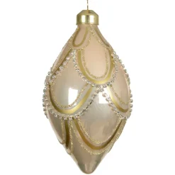 KAEMINGK Palline Di Natale-Set di 2 palline di Natale in vetro (D60 mm) Eleganza Gatsby Beige