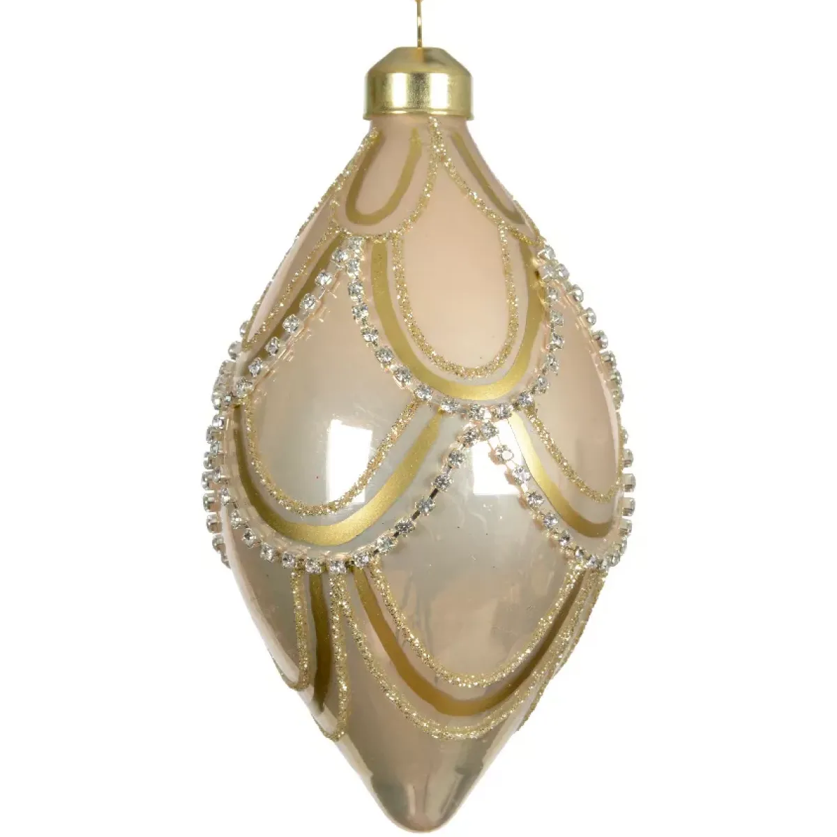 KAEMINGK Palline Di Natale-Set di 2 palline di Natale in vetro (D60 mm) Eleganza Gatsby Beige