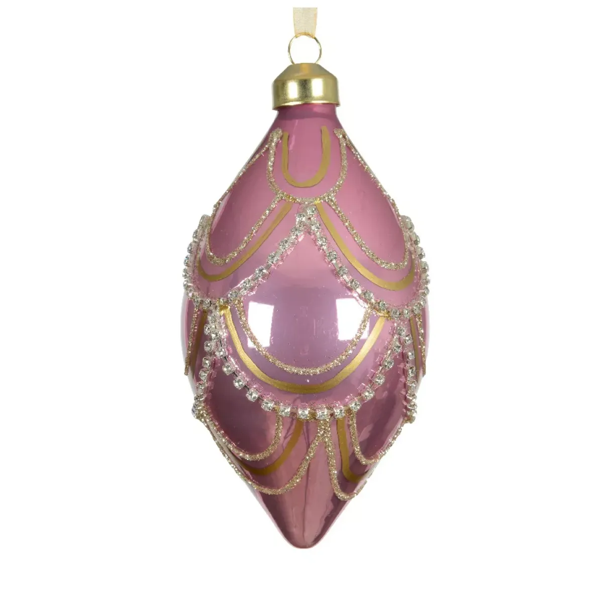 KAEMINGK Palline Di Natale-Set di 2 palline di Natale in vetro (D60 mm) Eleganza Gatsby Rosa