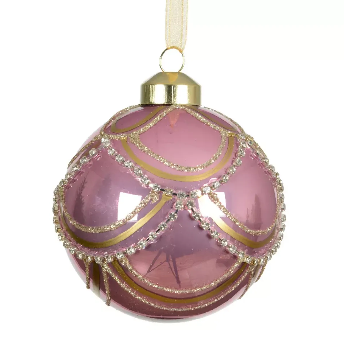 KAEMINGK Palline Di Natale-Set di 2 palline di Natale in vetro (D80 mm) Principessa Rosa