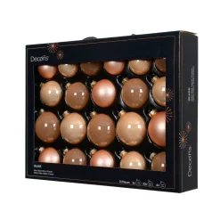 KAEMINGK Palline Di Natale-Set di 21 palline di Natale in vetro (D60 a 75 mm) Assortite Cristallo Pesca