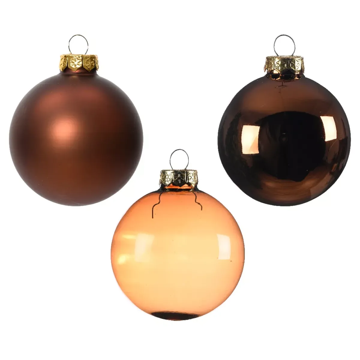 KAEMINGK Palline Di Natale-Set di 21 palline di Natale in vetro assortite Cristallo Marrone