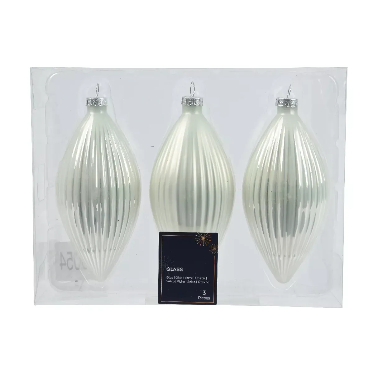 KAEMINGK Palline Di Natale-Set di 3 palline di Natale in vetro (D60 mm) Goccia preziosa