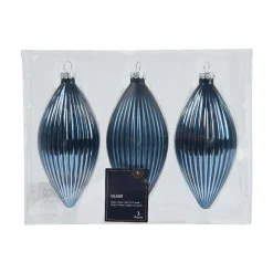 KAEMINGK Palline Di Natale-Set di 3 palline di Natale in vetro (D60 mm) Goccia preziosa