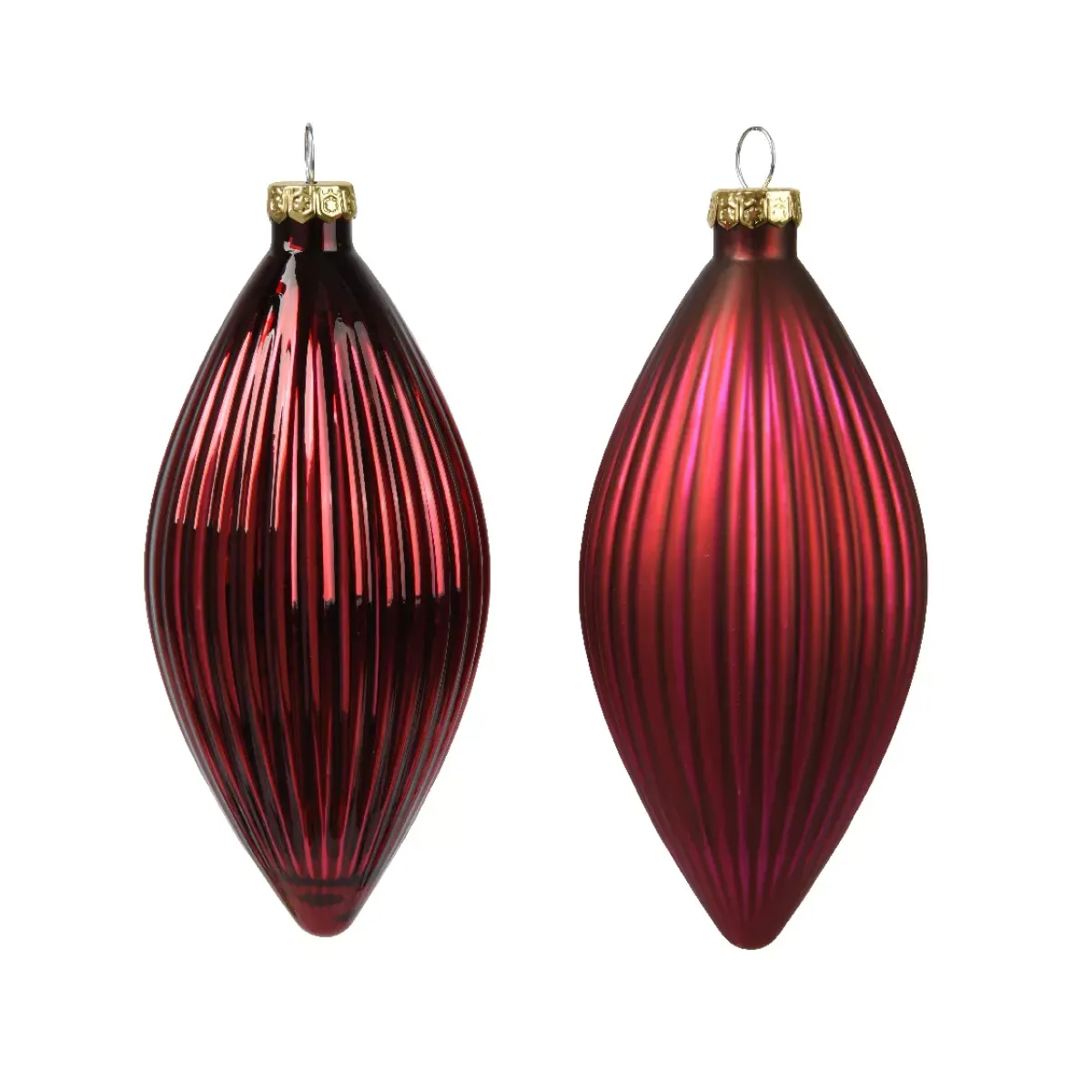 KAEMINGK Palline Di Natale-Set di 3 palline di Natale in vetro (D60 mm) Goccia preziosa Rosso