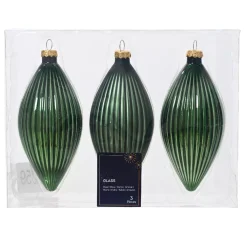 KAEMINGK Palline Di Natale-Set di 3 palline di Natale in vetro (D60 mm) Goccia Preziosa