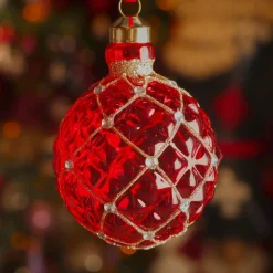 KAEMINGK Palline Di Natale-Set di 3 palline di Natale in vetro (D80 mm) Carrat