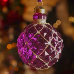 KAEMINGK Palline Di Natale-Set di 3 palline di Natale in vetro (D80 mm) Carrat