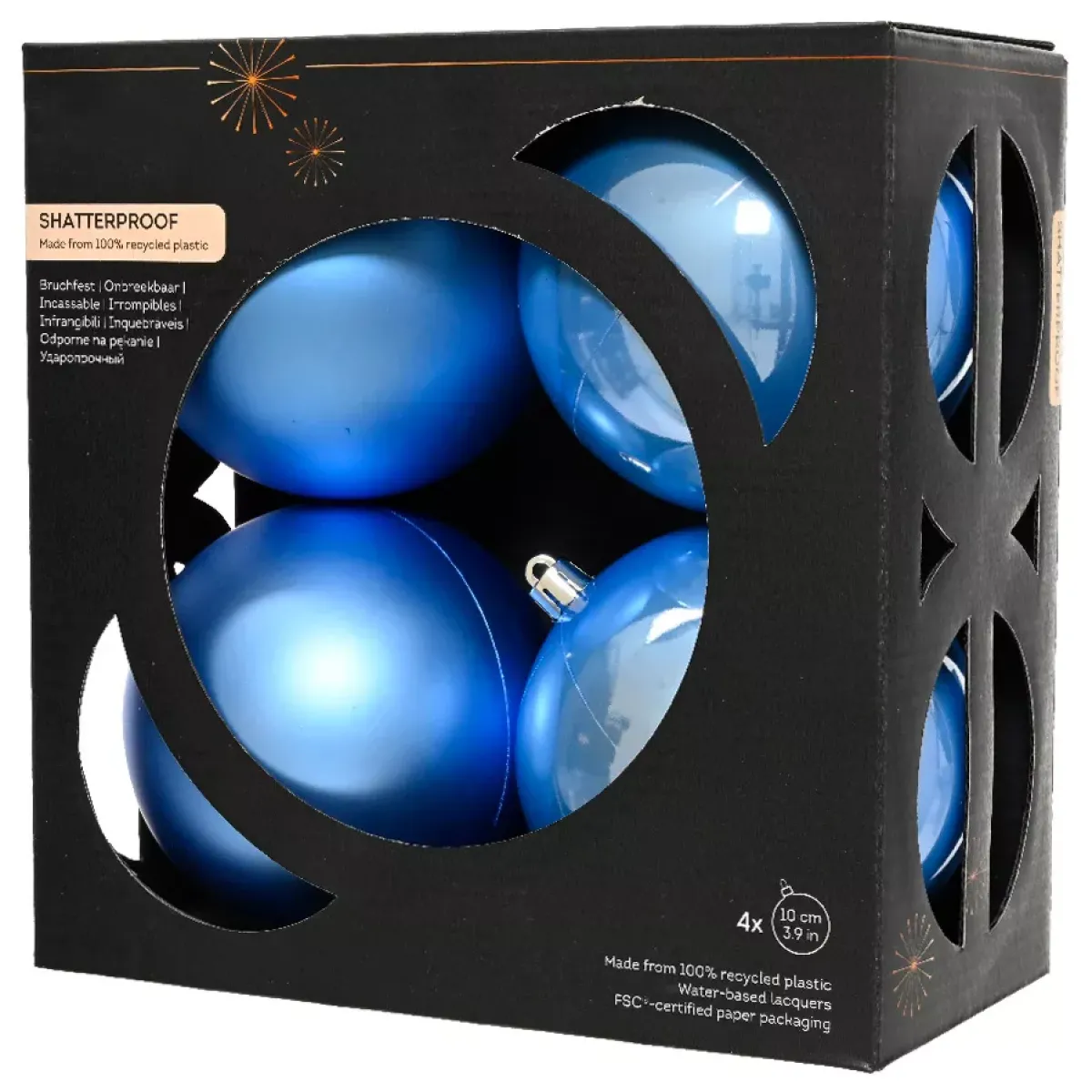 KAEMINGK Palline Di Natale-Set di 4 palline di Natale unite (D100 mm) Aravis
