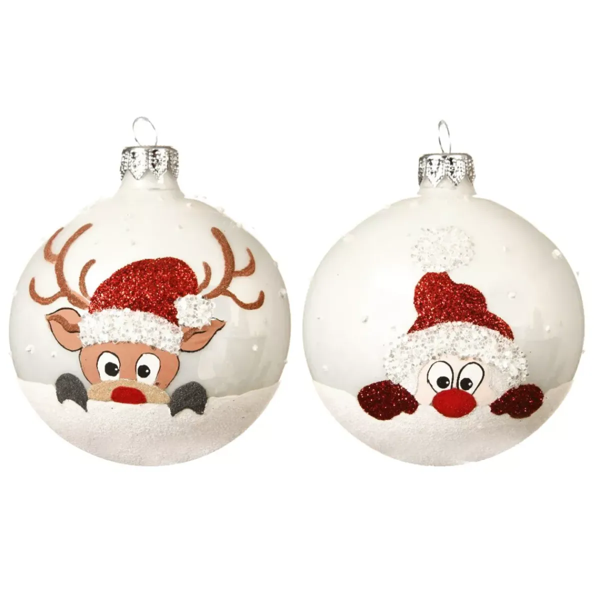 KAEMINGK Palline Di Natale-Set di 6 palline di Natale vetro (D80 mm) Filou