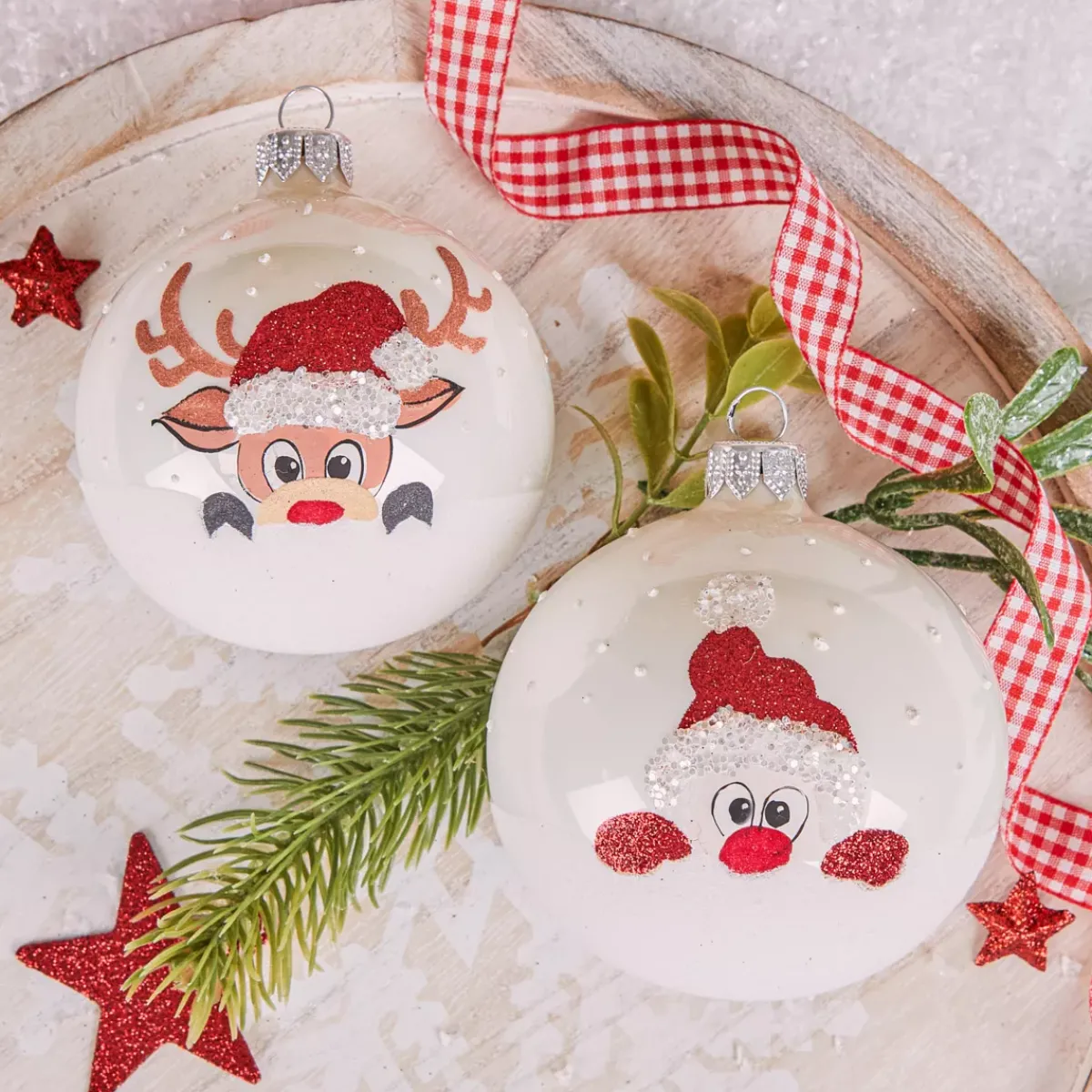 KAEMINGK Palline Di Natale-Set di 6 palline di Natale vetro (D80 mm) Filou