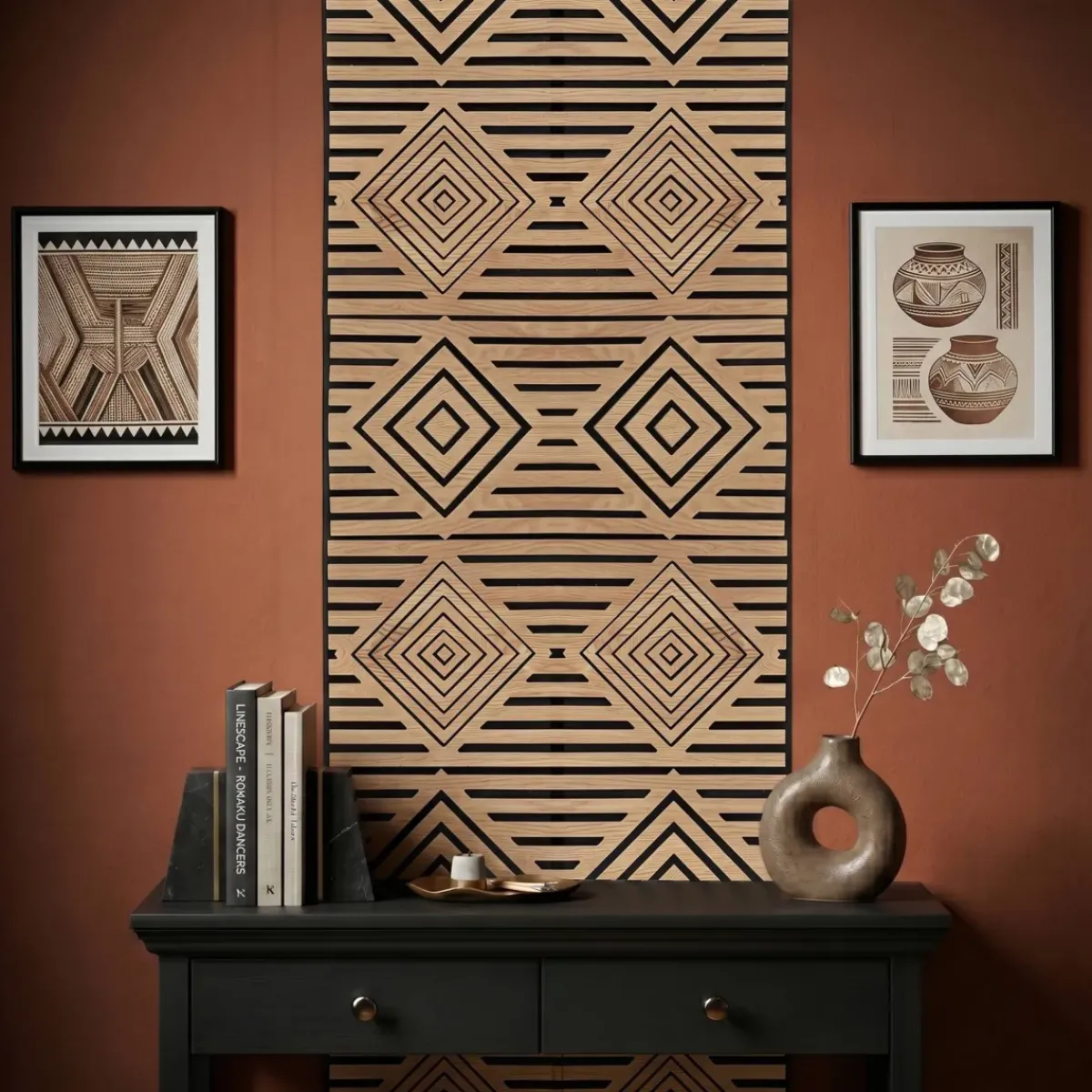 EMINZA Quadri & Decorazioni Murali-Set di 4 pannelli murali in legno (60 cm) Lior