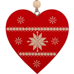 JJA Addobbi Natalizi-Set di 2 pendenti in legno (H8 cm) Duo Savoyard Bianco e