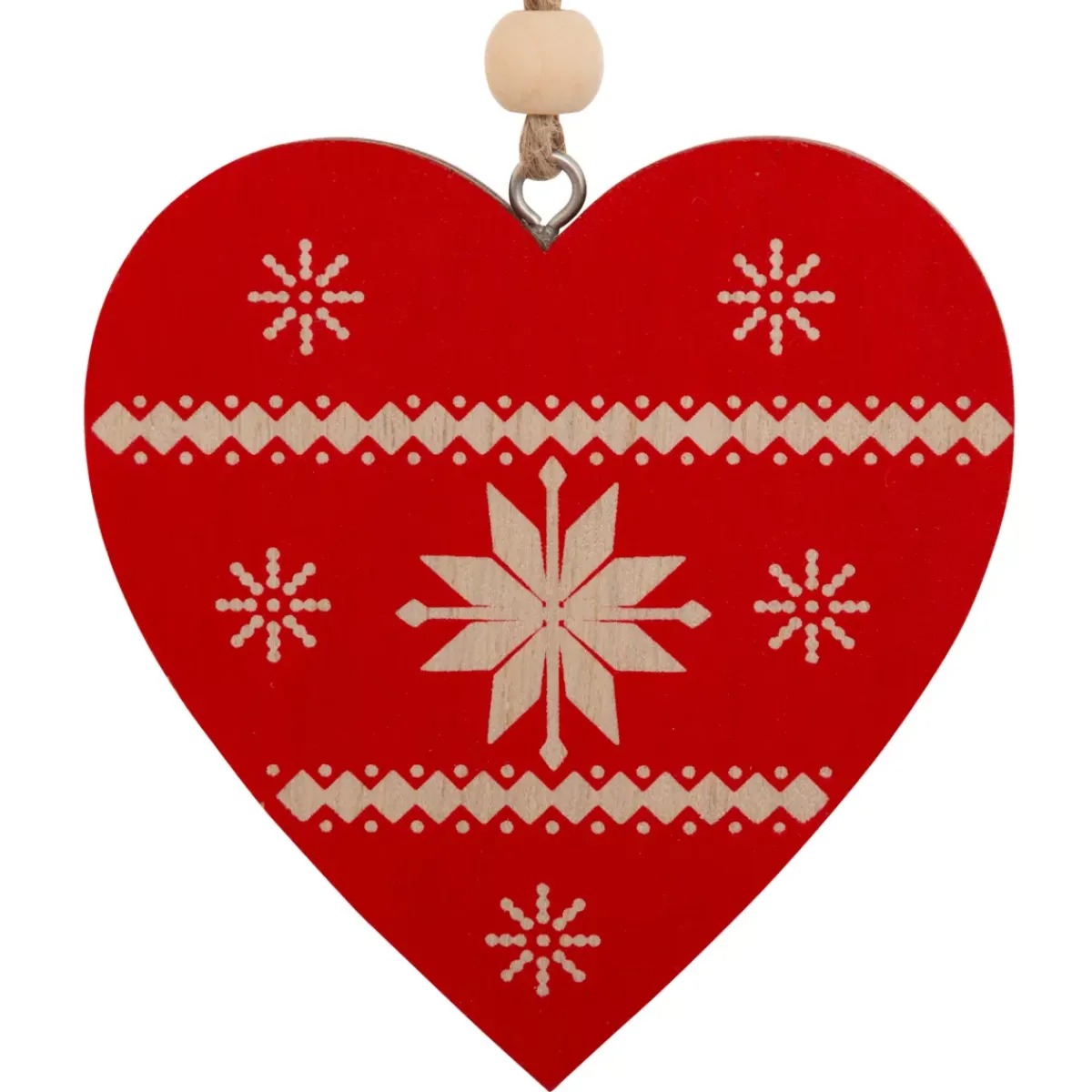 JJA Addobbi Natalizi-Set di 2 pendenti in legno (H8 cm) Duo Savoyard Bianco e