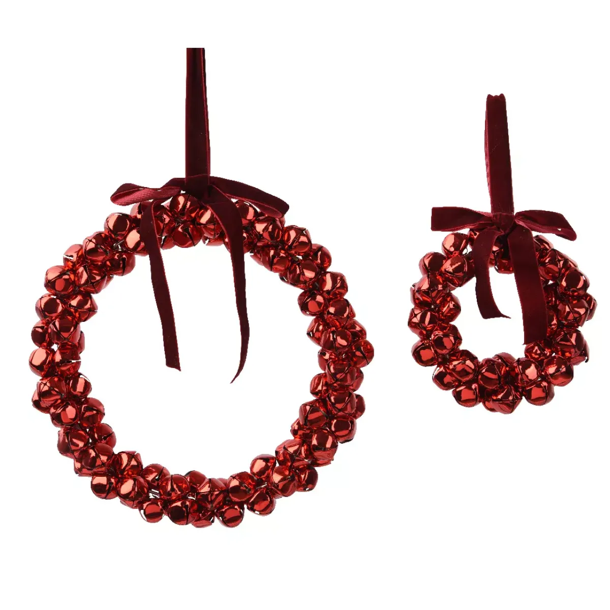KAEMINGK Addobbi Natalizi-Set di 2 pendenti in metallo (D25 cm) Corona e Velluto