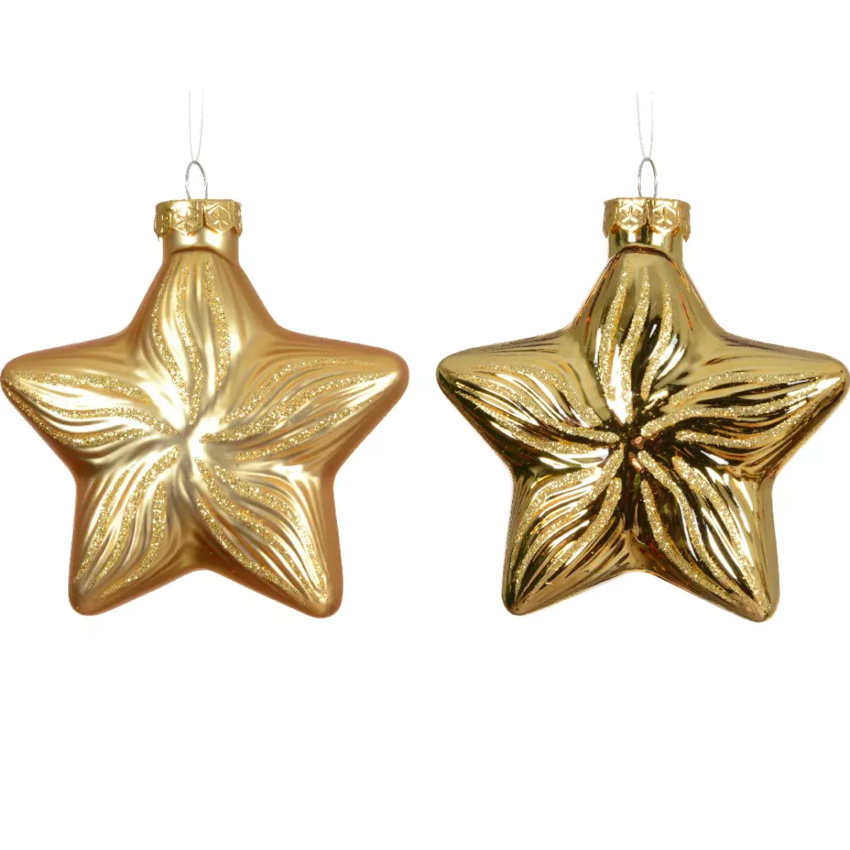 KAEMINGK Addobbi Natalizi-Set di 2 pendenti in vetro (H10 cm) Stelle Celesti