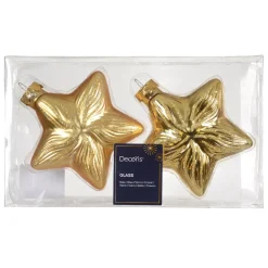 KAEMINGK Addobbi Natalizi-Set di 2 pendenti in vetro (H10 cm) Stelle Celesti
