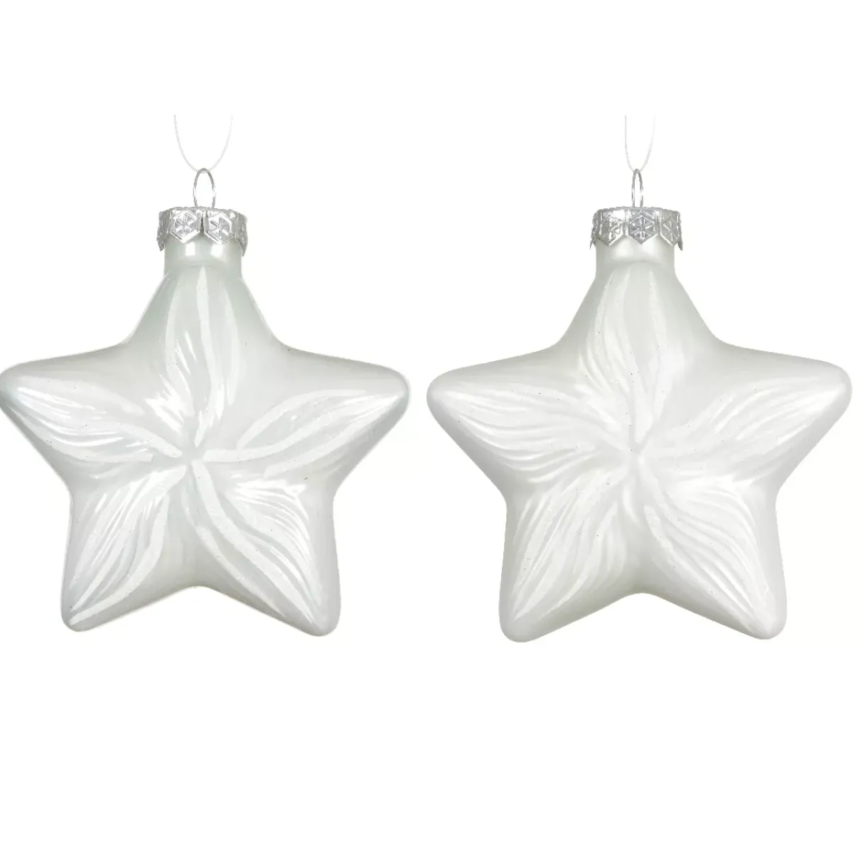 KAEMINGK Addobbi Natalizi-Set di 2 pendenti in vetro (H10 cm) Stelle Celesti