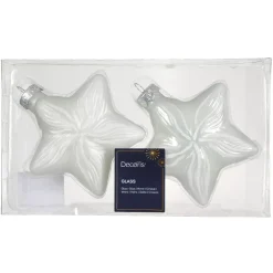 KAEMINGK Addobbi Natalizi-Set di 2 pendenti in vetro (H10 cm) Stelle Celesti