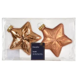KAEMINGK Addobbi Natalizi-Set di 2 pendenti in vetro (H10 cm) Stelle Celesti