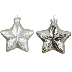 KAEMINGK Addobbi Natalizi-Set di 2 pendenti in vetro (H10 cm) Stelle Celesti