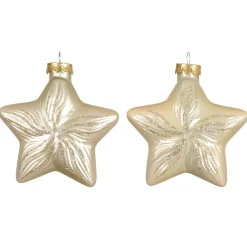 KAEMINGK Addobbi Natalizi-Set di 2 pendenti in vetro (H10 cm) Stelle Celesti