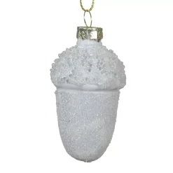 KAEMINGK Addobbi Natalizi-Set di 6 pendenti natalizi in vetro (H6 cm) Ghiande di quercia ghiacciato