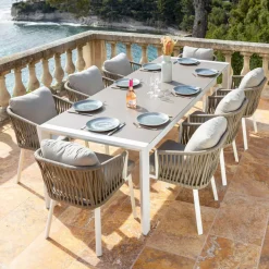 Set di 2 poltrone da giardino in alluminio Amalfi Bianco e tortora