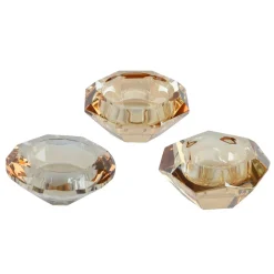 KAEMINGK Candele Natalizie-Set di 12 portacandele in vetro (D7 cm) Diamante cristallo marrone