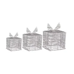 KOOPMAN Oggetti Decorativi E Illuminati-Set di 3 regali luminosi 90 LED (15 cm) Santa