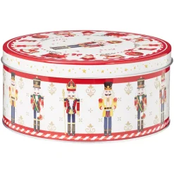 KOOPMAN Decorazioni E Oggetti Natalizi-Set di 3 scatole di metallo rotonde Bello Natale