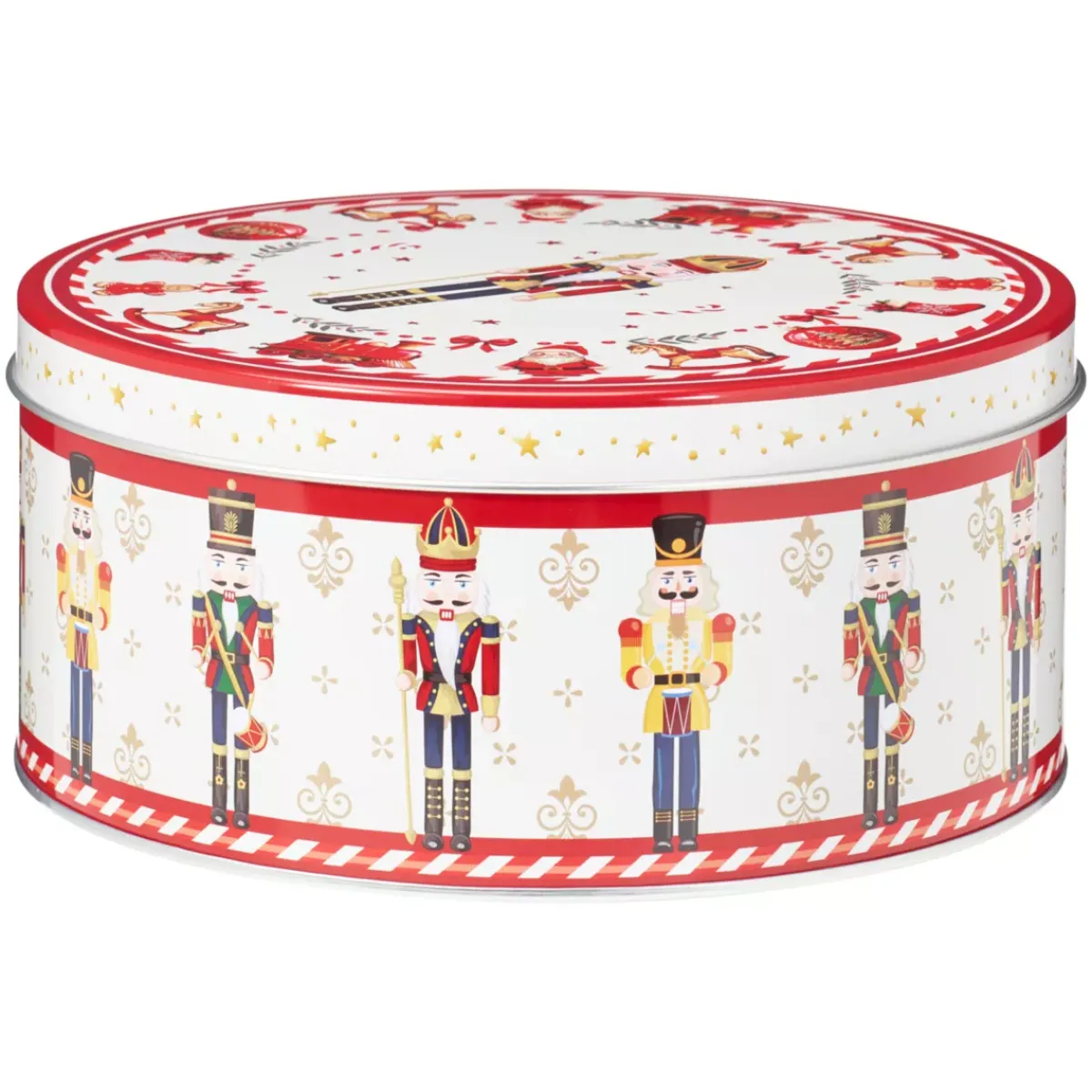 KOOPMAN Decorazioni E Oggetti Natalizi-Set di 3 scatole di metallo rotonde Bello Natale