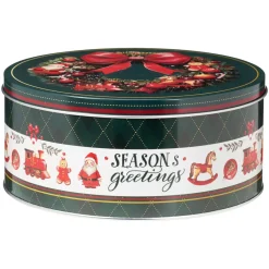 KOOPMAN Decorazioni E Oggetti Natalizi-Set di 3 scatole di metallo rotonde Bello Natale