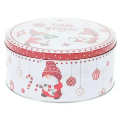 KOOPMAN Decorazioni E Oggetti Natalizi-Set di 3 scatole di metallo rotonde I Folletti in