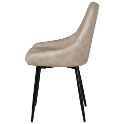 Sedia-Set di 2 sedie da pranzo in effetto camoscio (seduta 47 cm) Juno